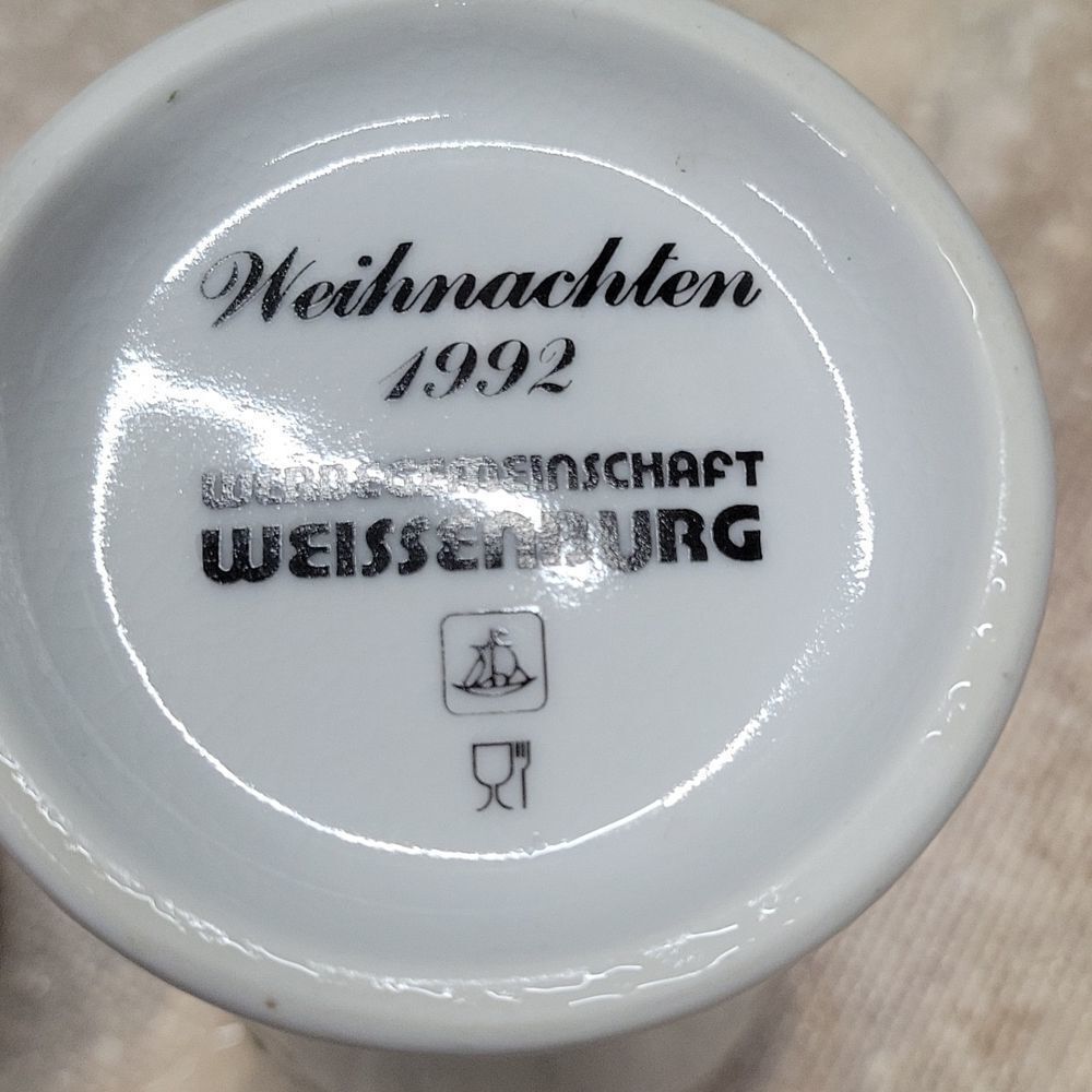 WEISSENBURG PILSNER BEER STEINS PAIR OF 2 (VINTAGE 1992, 1993) WEIHNACHTEN - Picture 5 of 6